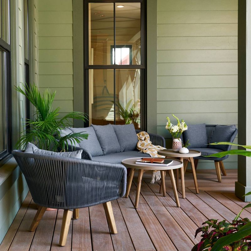 Savea 5pc Outdoor Seating Set - Gray - RST Brands