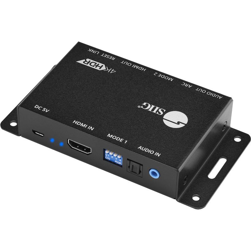 SIIG HDMI 2.0 Audio Extractor/Embedder - Functions: Audio De-embedding, Audio Embedding, EDID Recorder - 3840 x 2160 - Audio Line In - Audio Line Out