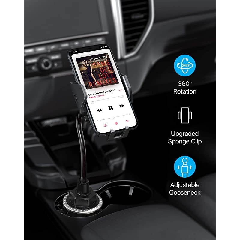 Cup Holder Phone Mount Ultimate Easy Clamp HandsFree Cup Phone Holder for Car Adjustable Gooseneck Cup Cradle Mount Compatible for iPhone SE11 ProXRXS MaxX8 PlusSamsung S20S10+Note 9