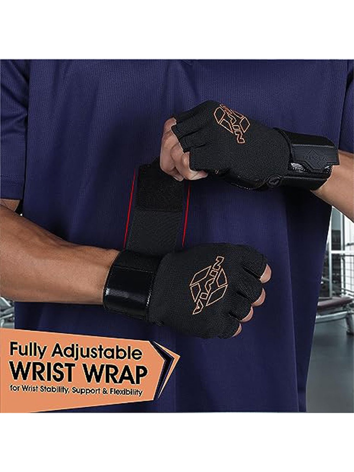 Nivia Leather Weightlifting Gym Gloves (Black) Size - XL