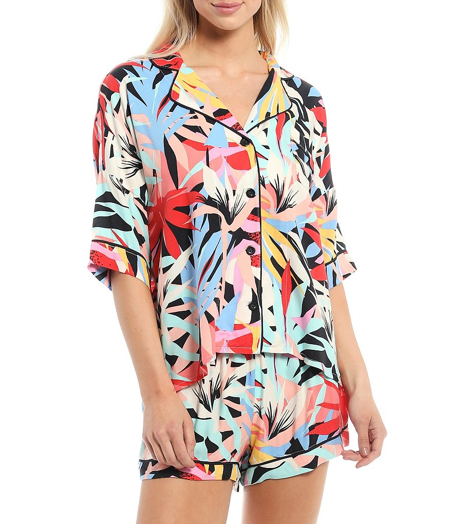 Cabernet Paisley Printed Woven Coordinating Pajama Set