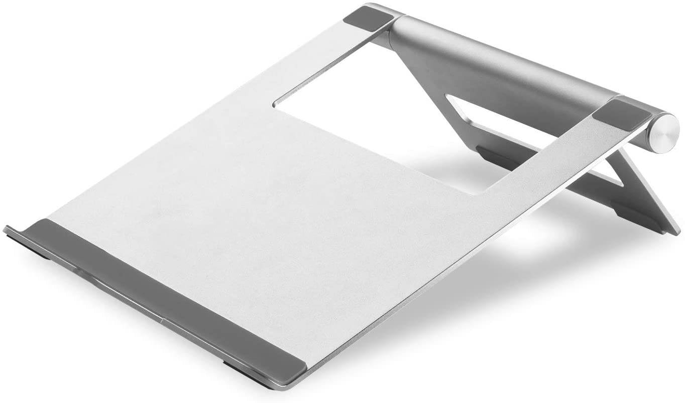 ONKRON Aluminum Laptop Stand Holder Height Adjustable Ergonomic Computer MacBook Riser with Heat-Vent Silver