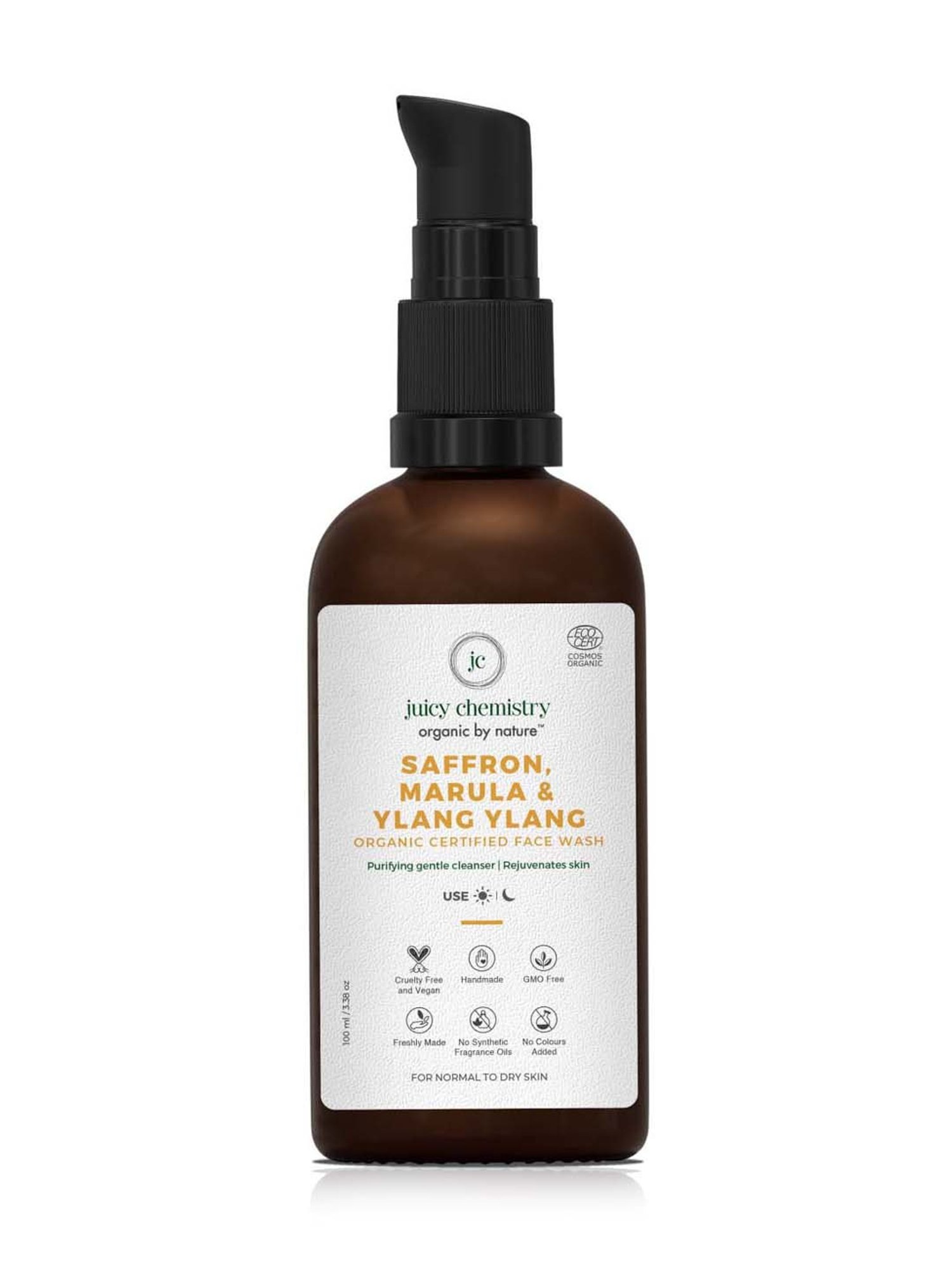 Juicy Chemistry Organic Saffron Marula & Ylang Ylang Face Wash - 100 ml