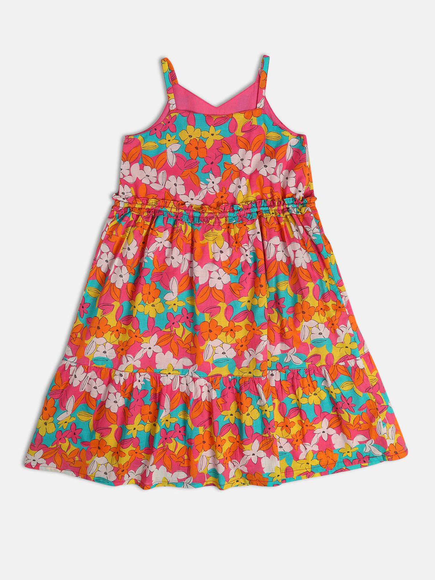 MINIKLUB Kids Multicolor Floral Print Dress