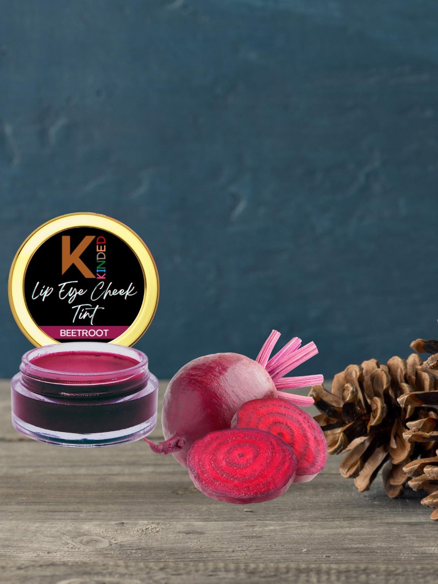 KINDED Lip Eye Cheek Tint Beetroot & Peachy Nude Combo