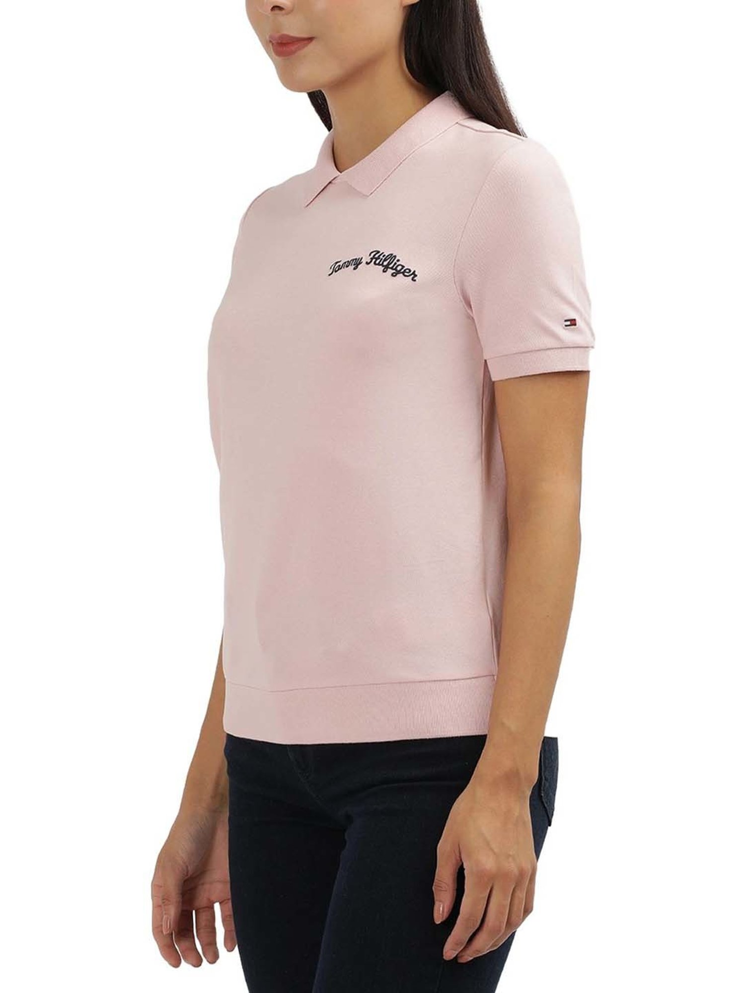Tommy Hilfiger Pink Logo Regular Fit Polo T-Shirt
