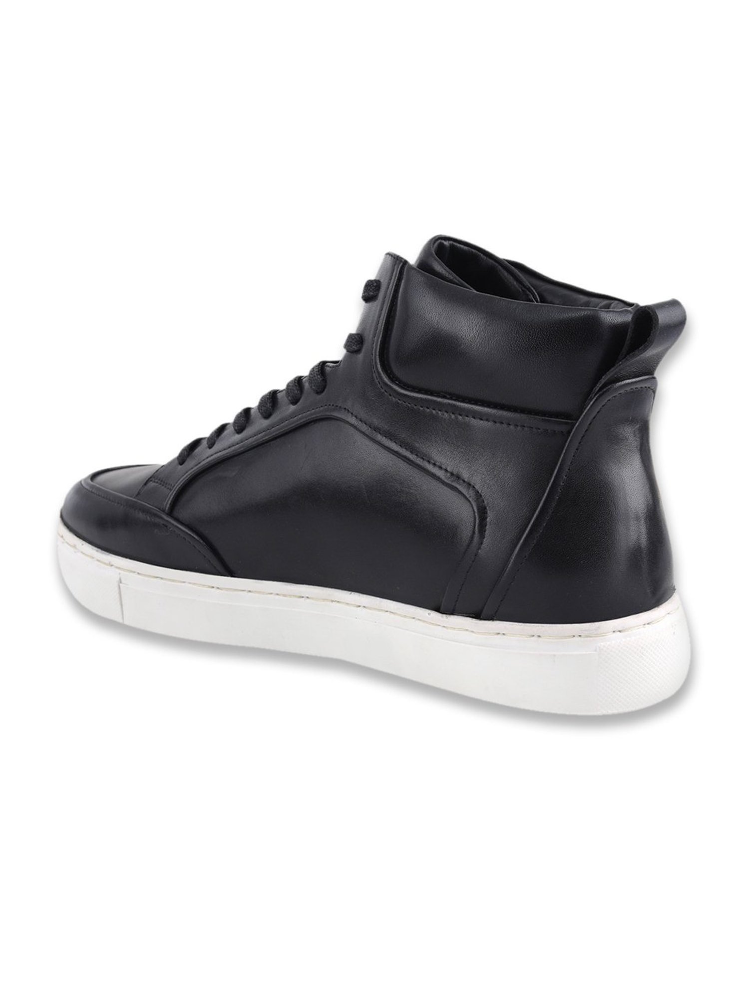 Ezok Men's Black Ankle High Sneakers