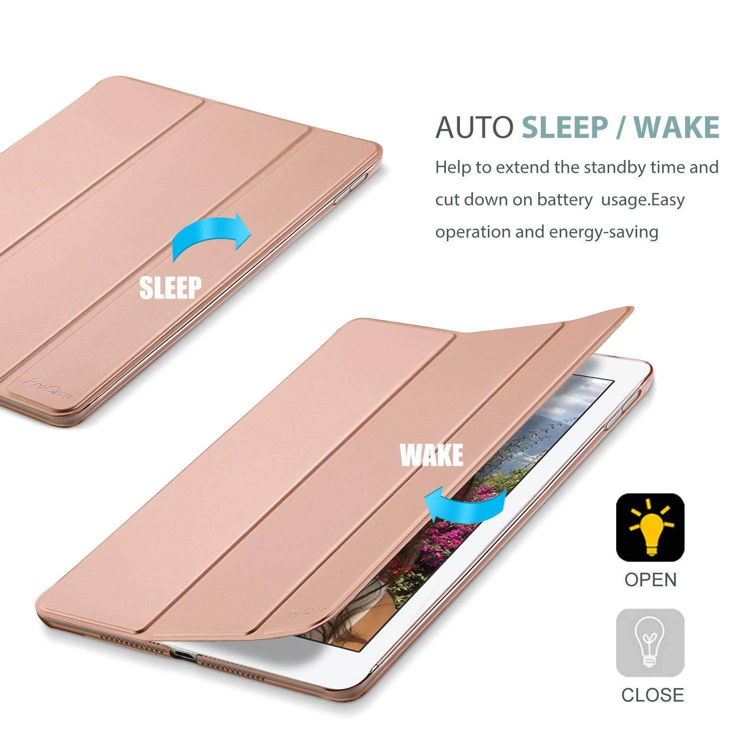 ProCase iPad Pro 10.5 Case 2017, Ultra Slim Lightweight Stand Smart Case Shell with Translucent Frosted Back Cover for Apple iPad Pro 10.5 Inch &ndash;Rose Gold