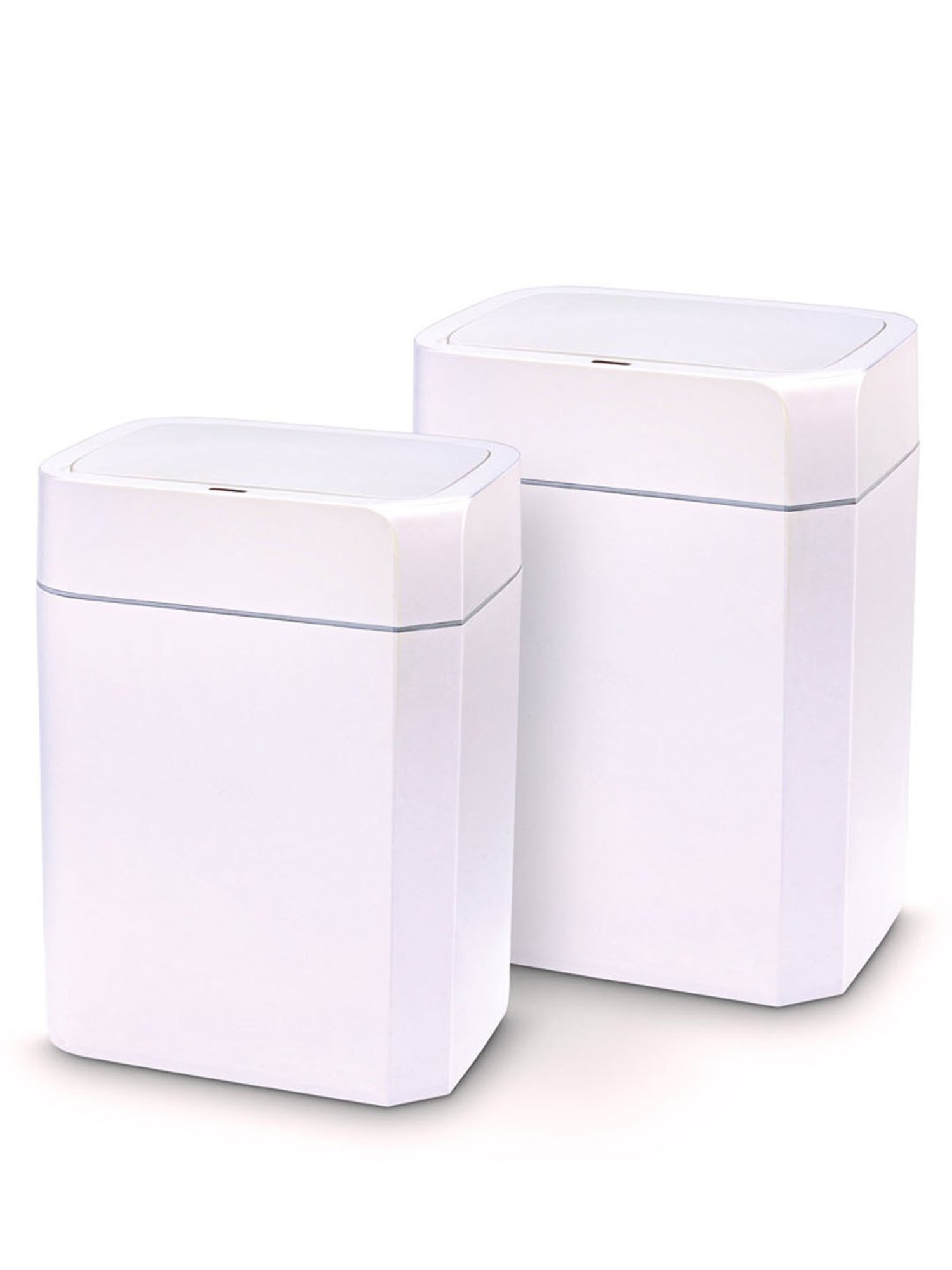 Freelance White Steel Set of 2 Dustbins