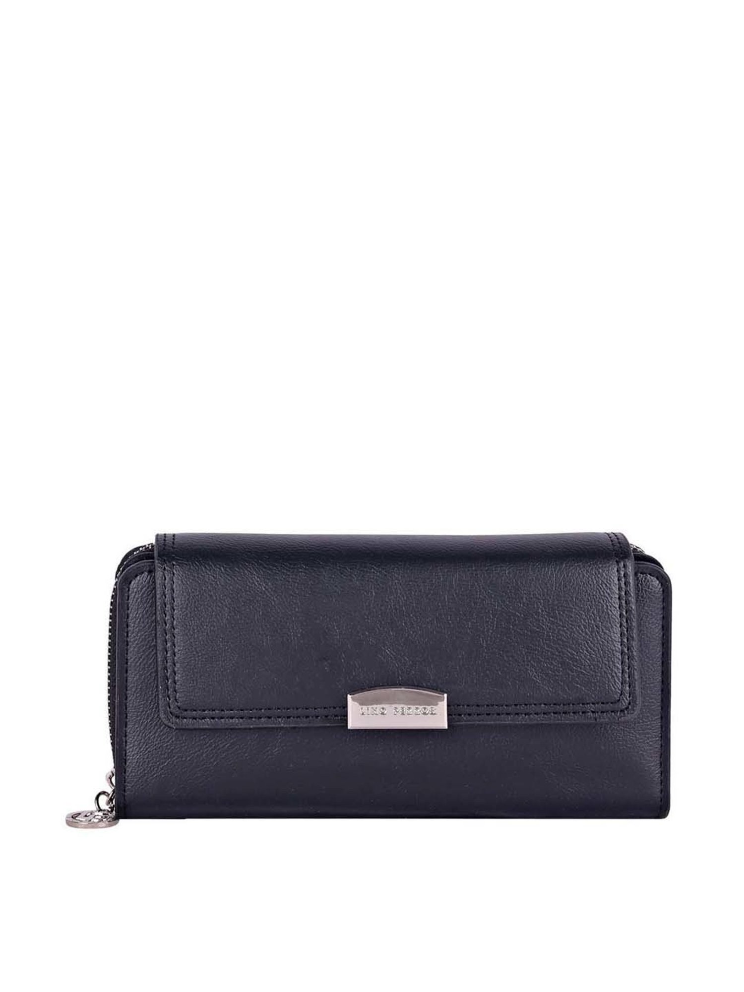 Lino Perros Black Solid Bi-Fold Wallet for Women