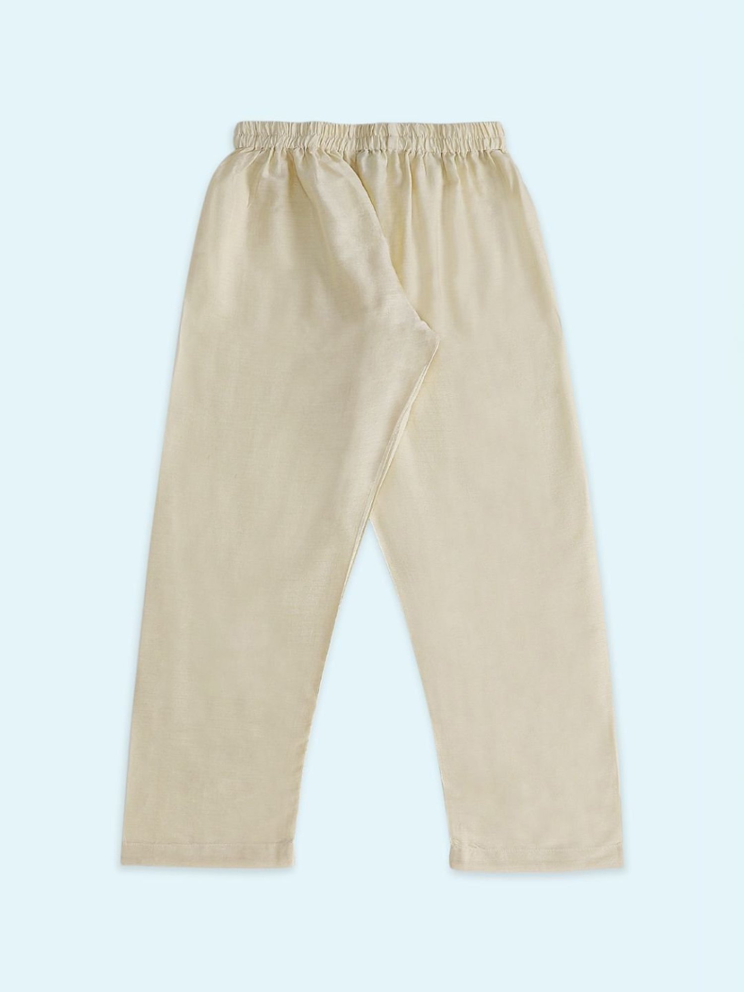 Indus Route by Pantaloons Kids Teal Blue & Grey Embroidered Full Sleeves Kurta Set