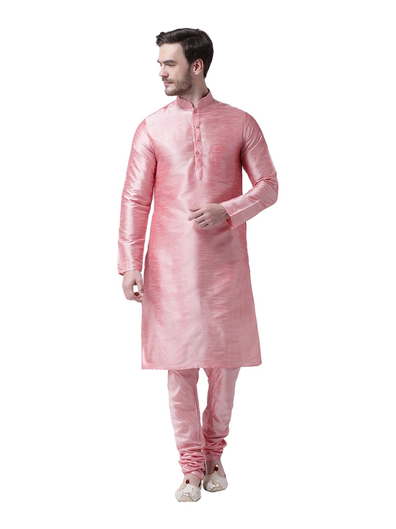 SG LEMAN Peach Kurta Bottom Set