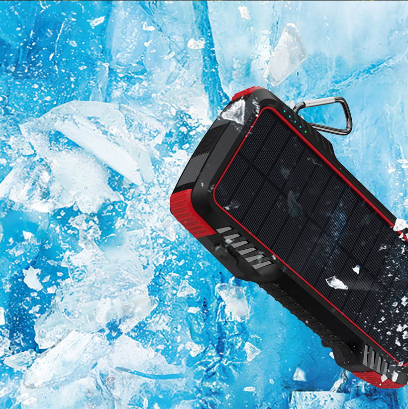 16000mAh Power Bank Solar Large Capacity Ultra Thin with LED Light External Solar Charger Travel Powerbank for Smartphone