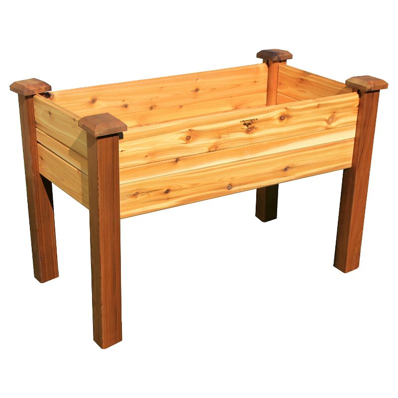 Elevated Rectangular Garden Bed with Safe Finish- Western Red Cedar - Gronomics