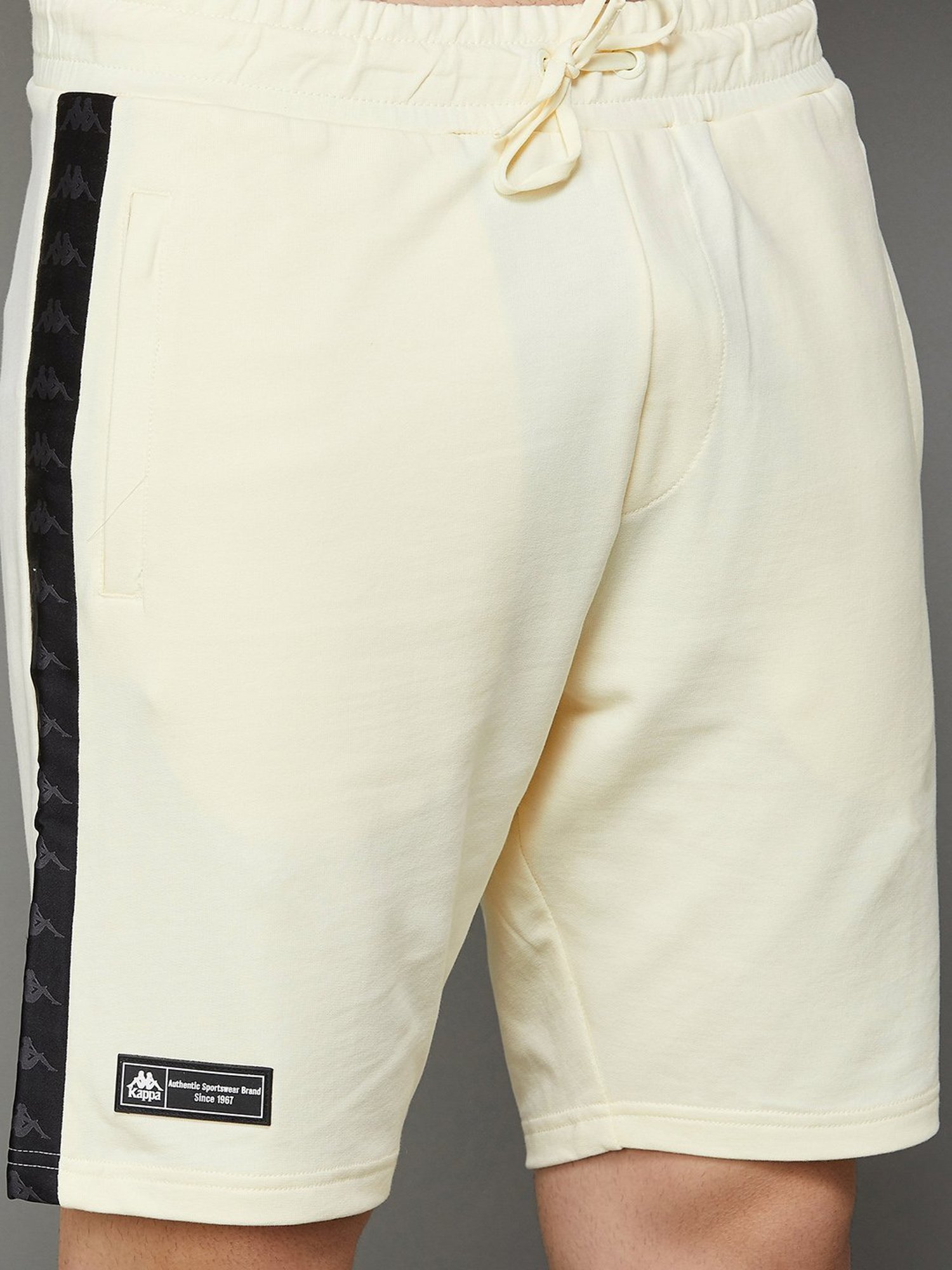 KAPPA Off White Cotton Regular Fit Shorts