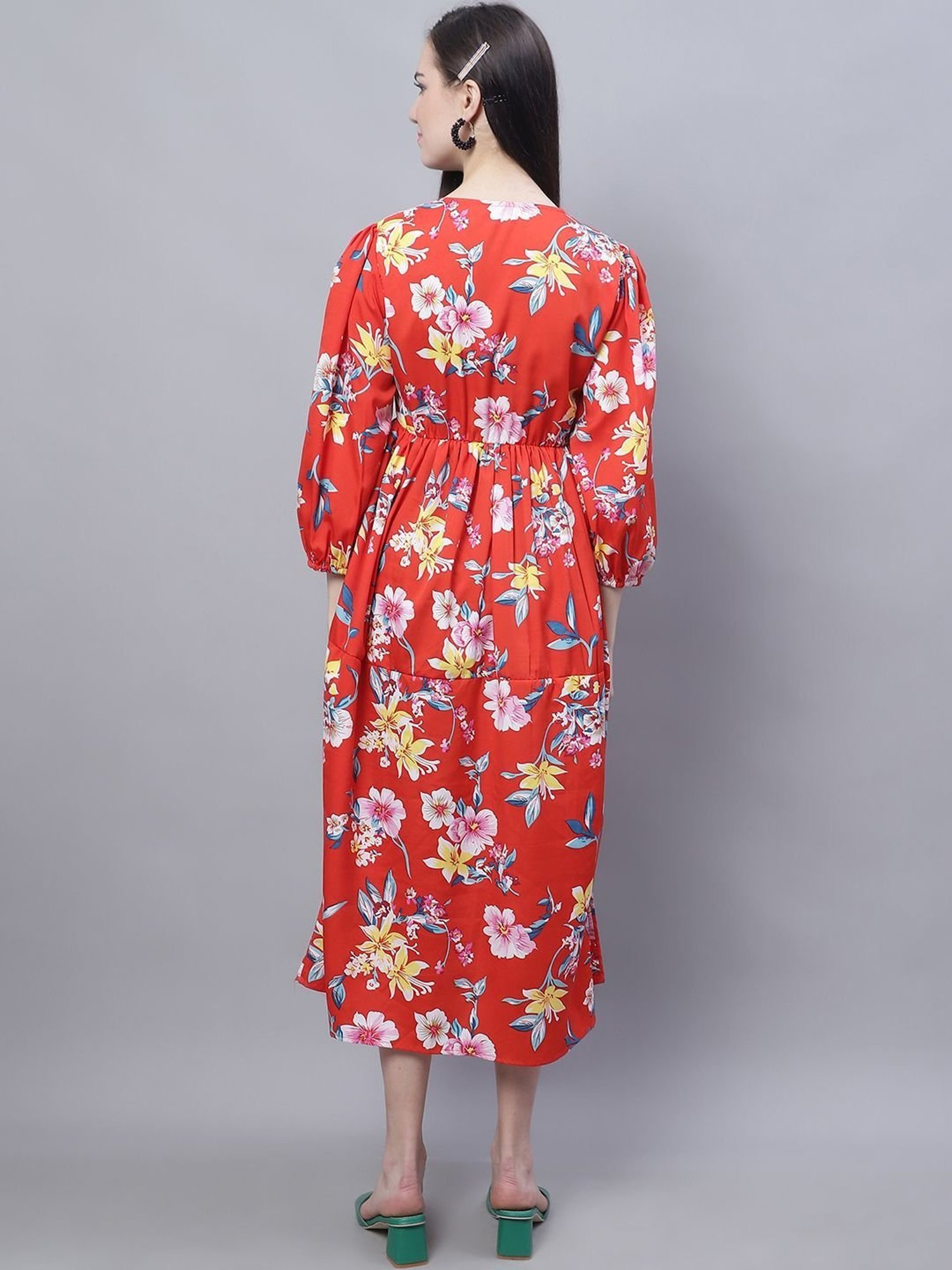 Moms Maternity Red Printed Dress