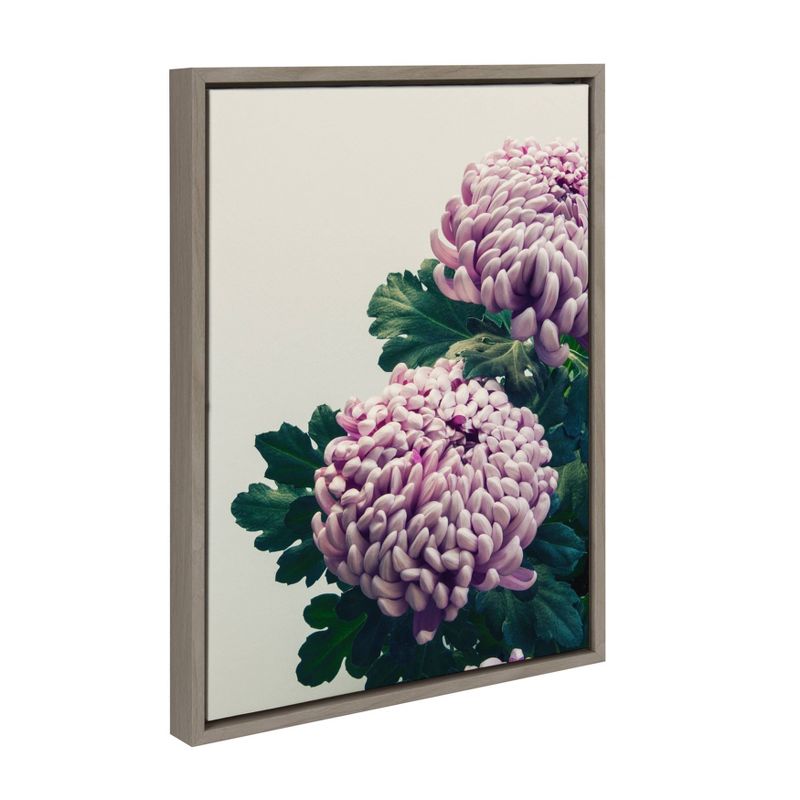 18" x 24" Sylvie Chrysanthemum Framed Canvas by F2 Images Gray - Kate and Laurel