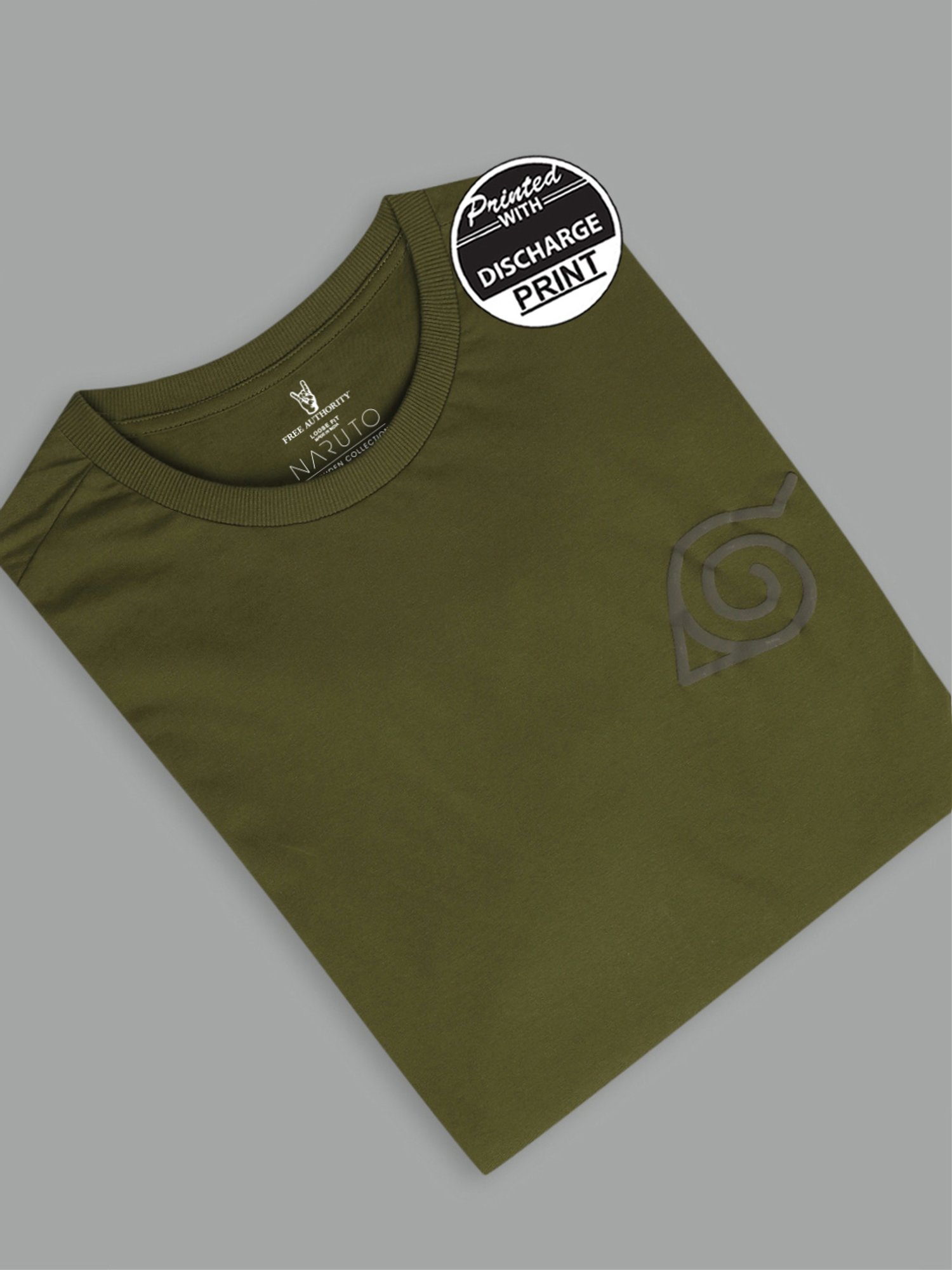 Free Authority Olive Loose Fit Printed T-Shirt