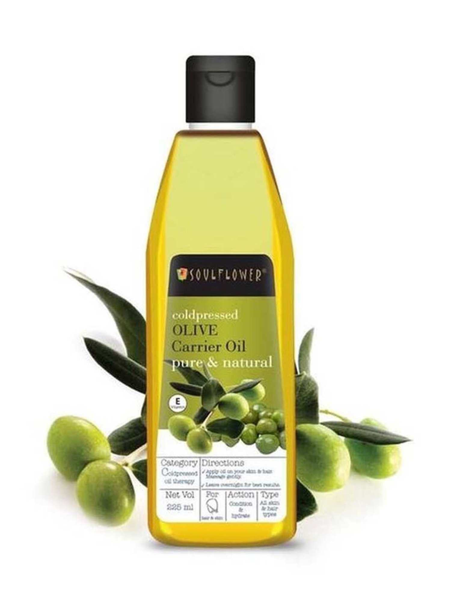 Soulflower Coldpressed Olive Oil For Hair & Skin - 225 ml