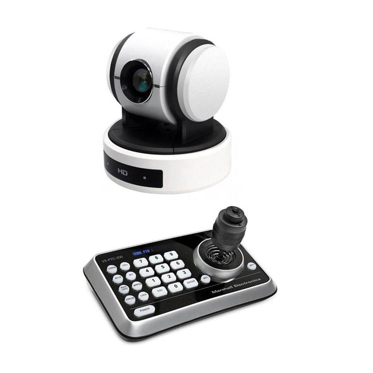 Marshall CV610-U3-V2 2MP Full HD PTZ USB and HDMI Camera,White W/VS-PTC-200 Cont