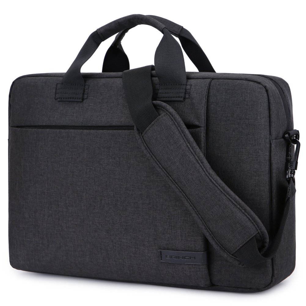 BRINCH Laptop Bag 13.3 Inch, Stylish Fabric Laptop Messenger Shoulder Bag Case Briefcase for 13 - 13.3 Inch Laptop / Notebook / MacBook / Ultrabook / Chromebook Computers (Black)