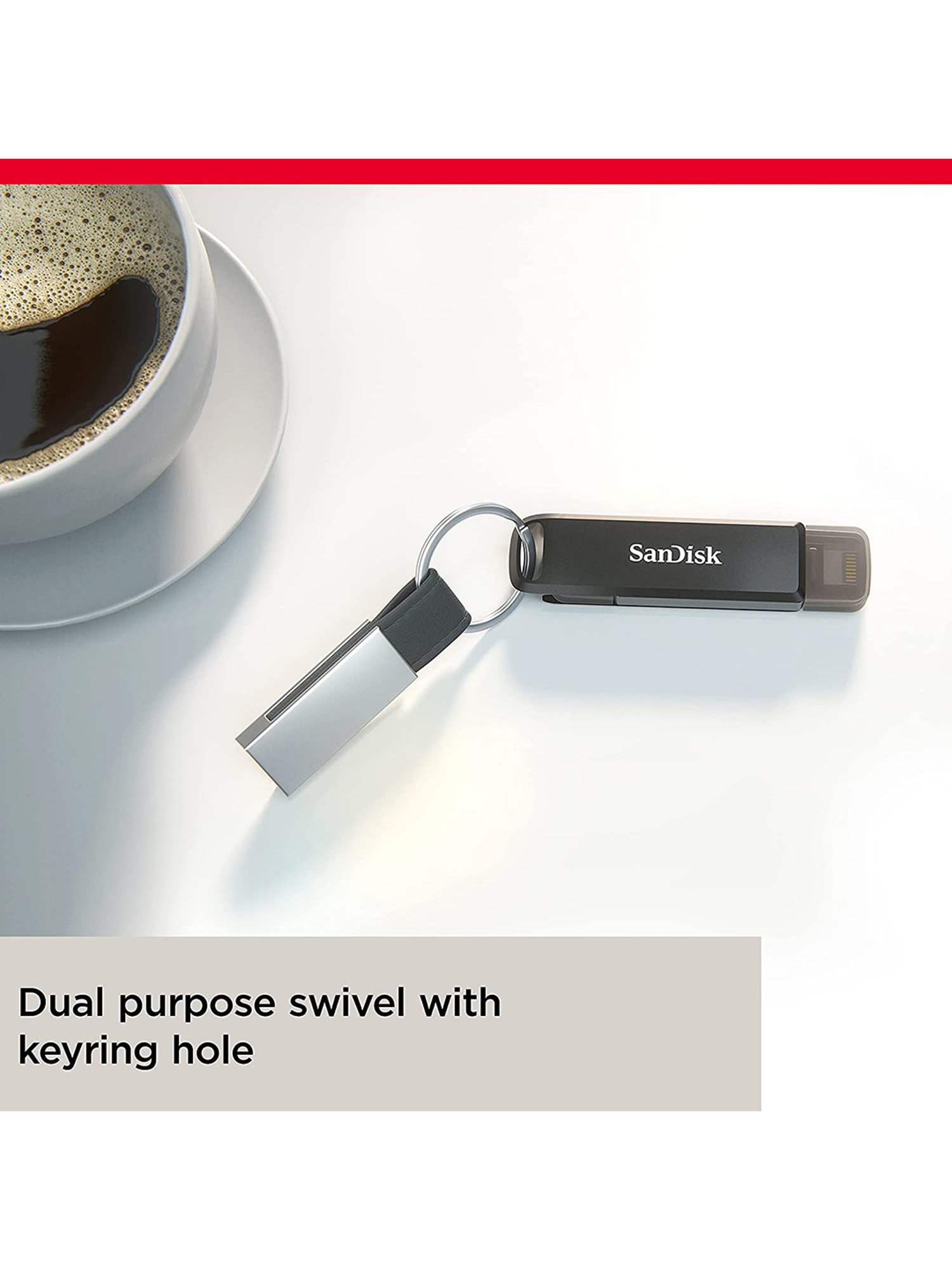 SanDisk iXpand SDIX70N-064G-GN6NN 64GB Type-C Lightning Pen Drive (Black)