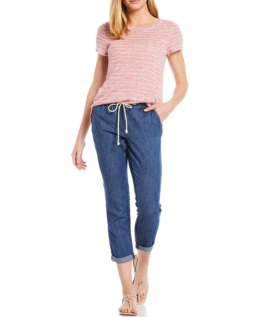 NYDJ Petite Size Slim Jogger Roll Cuff Crop Pants