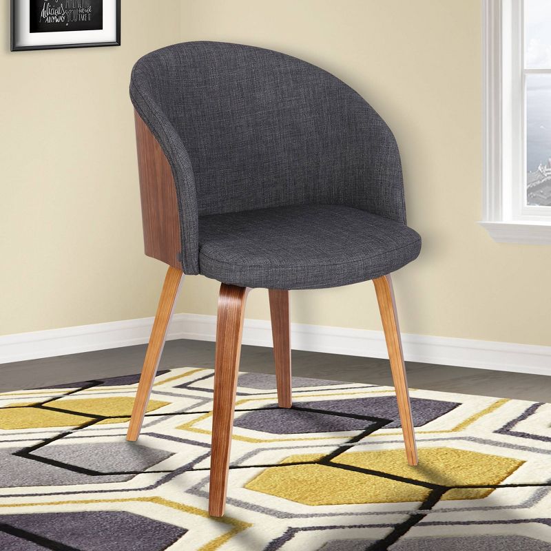 Edmonds Mid-Century Dining Chair Gray/Walnut - Armen Living