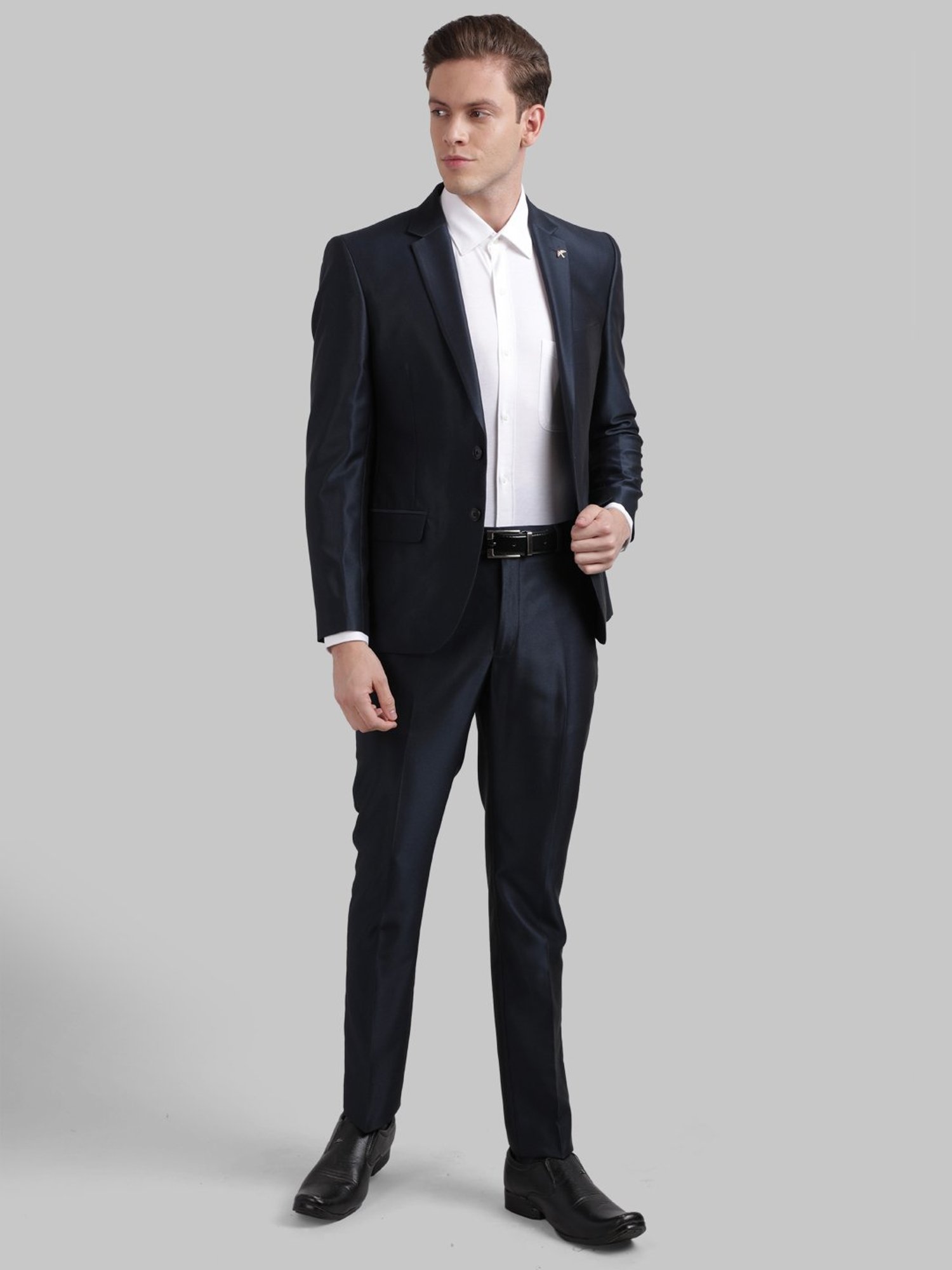 Parx Black Regular Fit Two Piece Suit