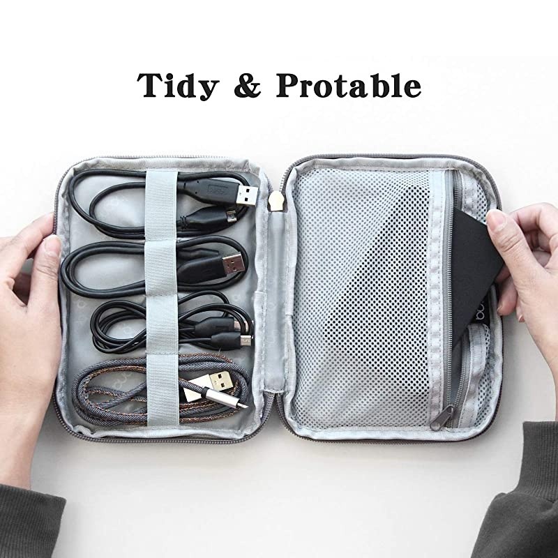 Organizer Travel Universal Cable Organizer s Accessories Cases for Cable (Single Layer-Gray-S)