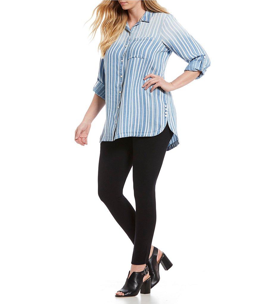 Intro Plus Size Bella Solid Double Knit Slim Her Leggings