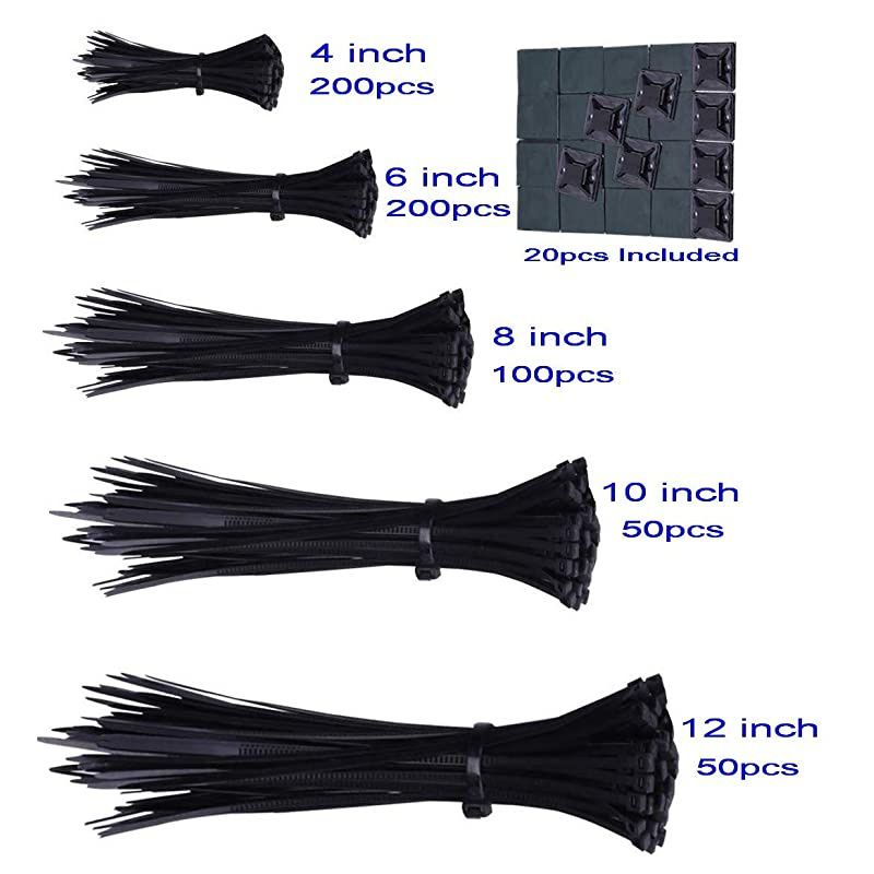 White Cable Zip Ties Premium Nylon Wire Management Ties 50 LB Tensile Strength 8 Inch White 1000 Pack