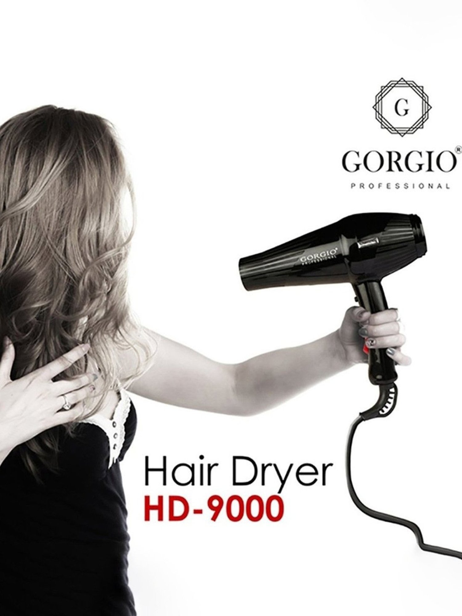 Gorgio Professional HD9000 3000W Hair Dryer (Black)