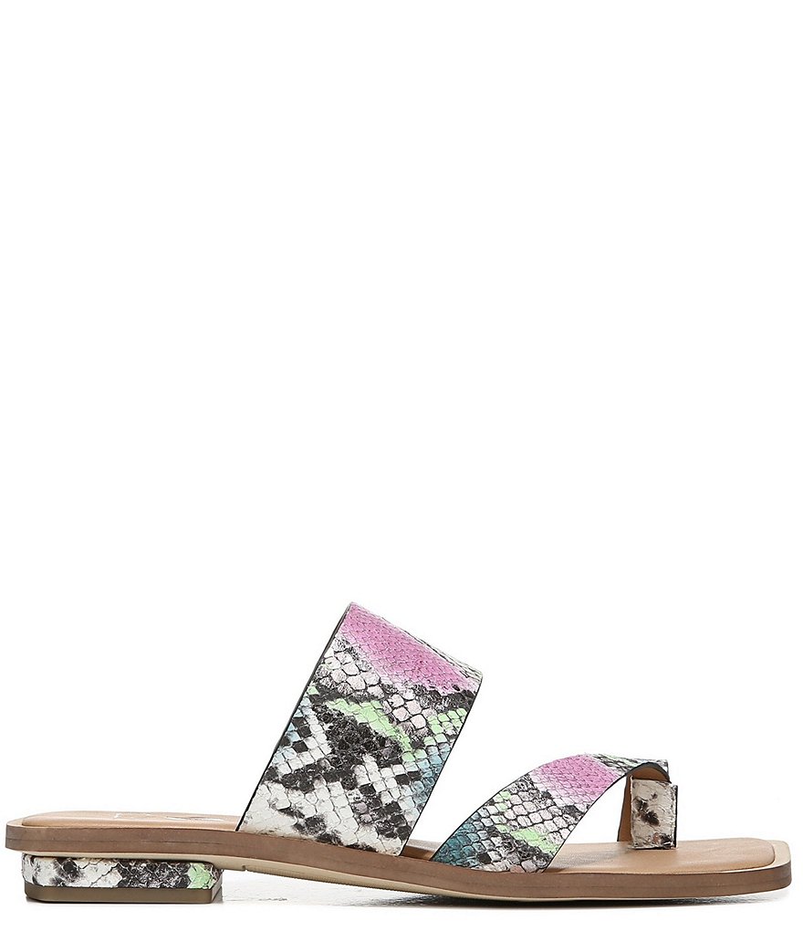 Sarto by Franco Sarto Ediana Snake Print Leather Thong Slide Sandals