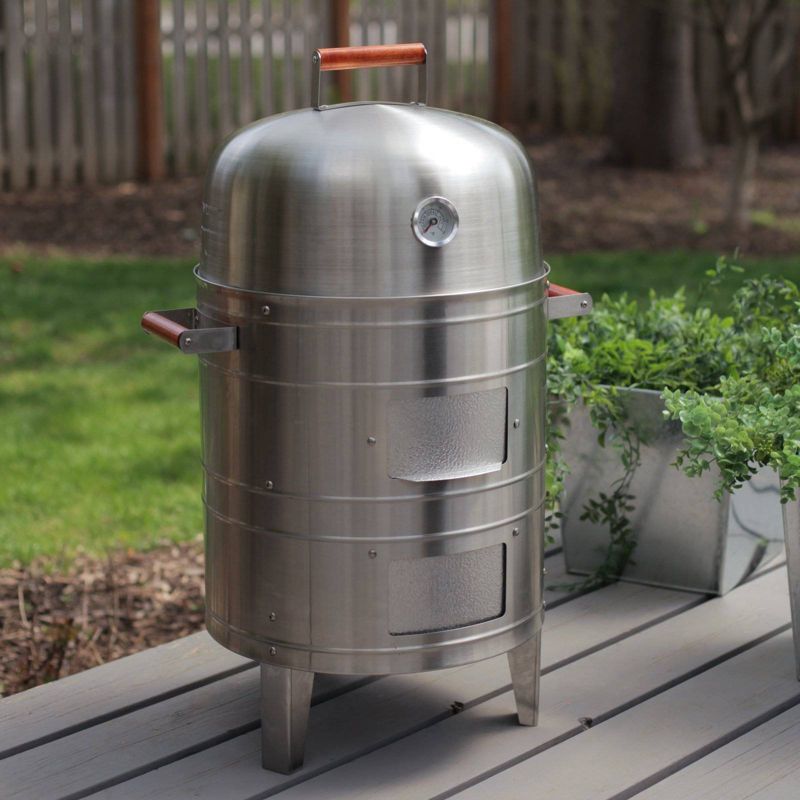 Americana 5025 Charcoal Stainless Steel Water Smoker - Meco