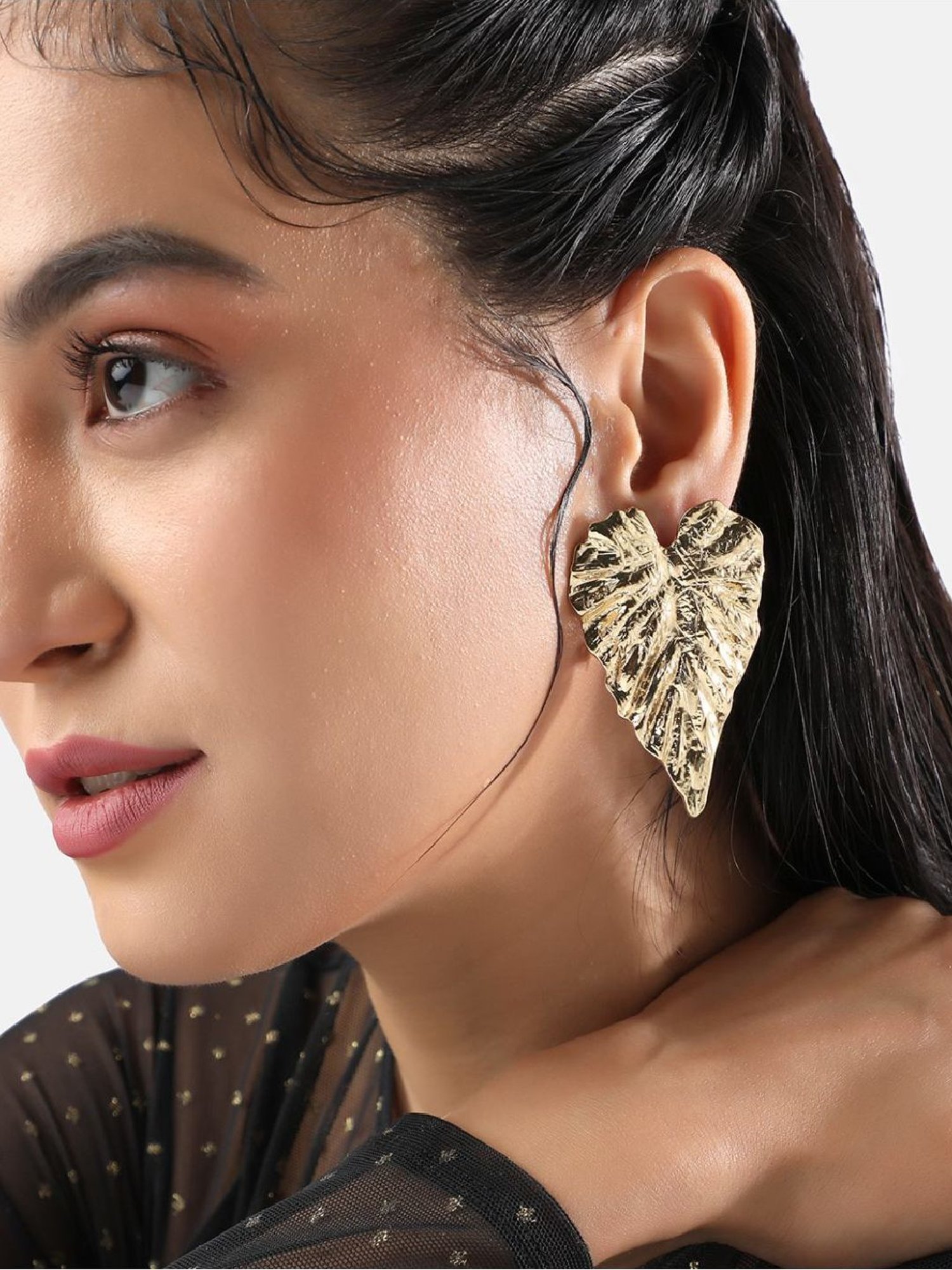 Sri Jagdamba Pearls Black Rosy Pearl Drop Earrings