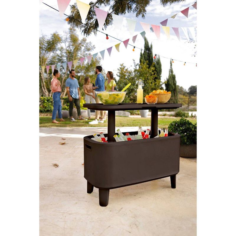 Breeze Bar Patio Beverage Cooler Bar Table - Brown - Keter