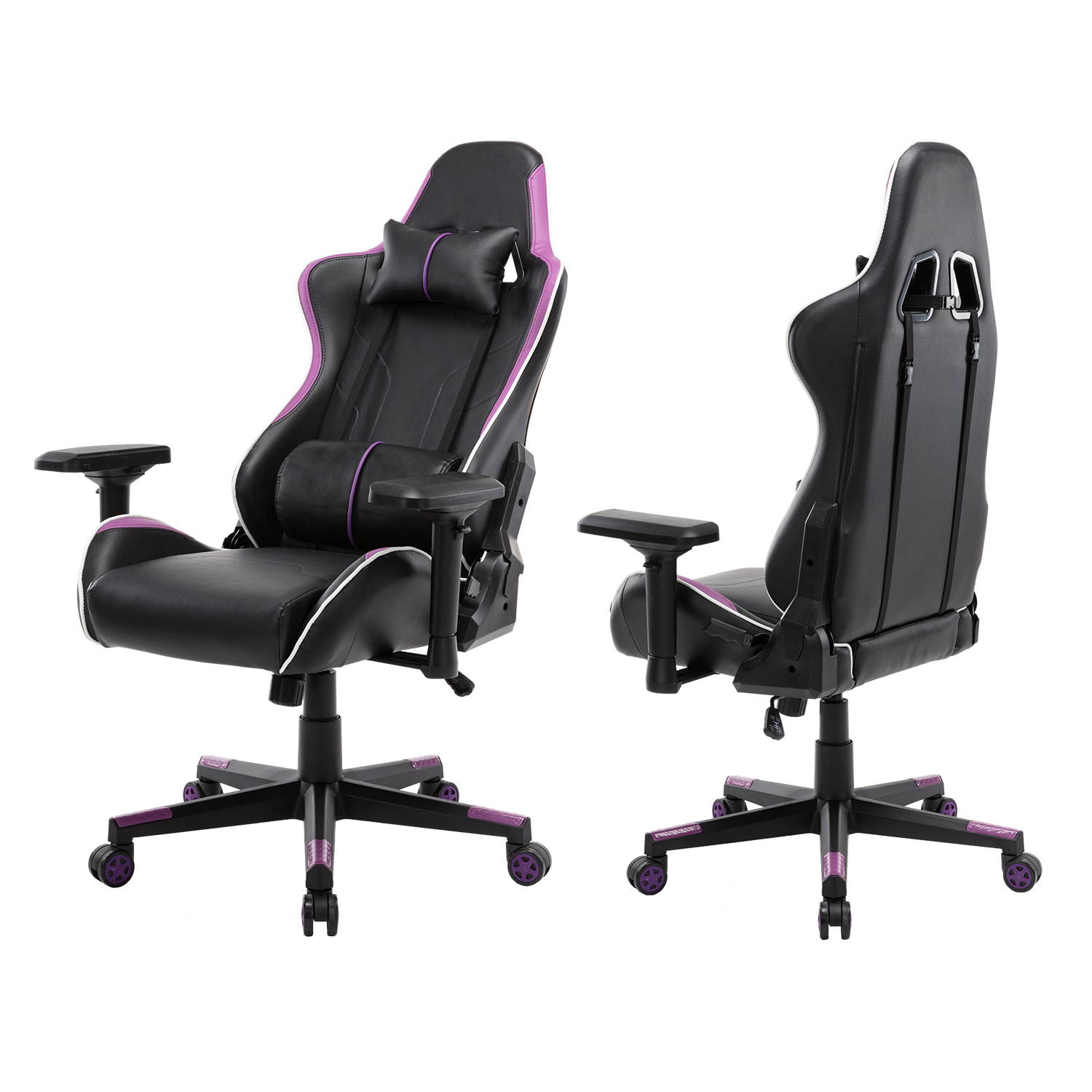 Gaming Chair, UHOMEPRO PU Leather High Back Computer Chair Office Chair, Home Desk Chair, PC Racing Chair, Executive Ergonomic Adjustable Task Chair with Headrest and Lumbar Support