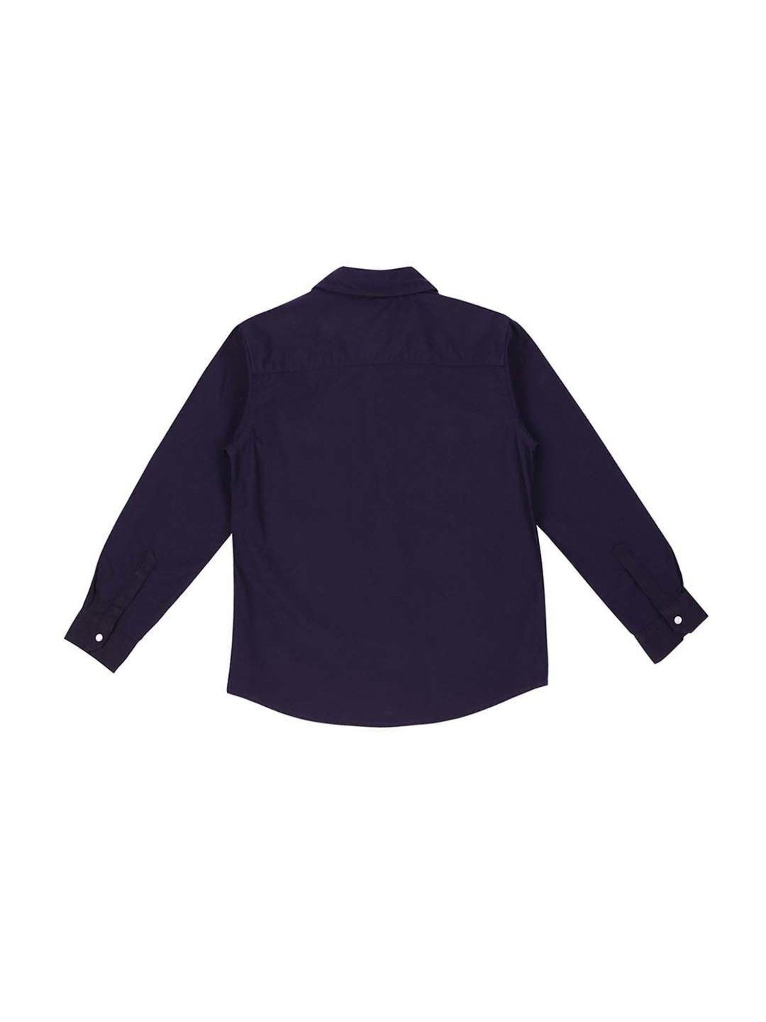 Pepe Jeans Boys Blue Cotton Regular Fit Full Sleeves Shirt