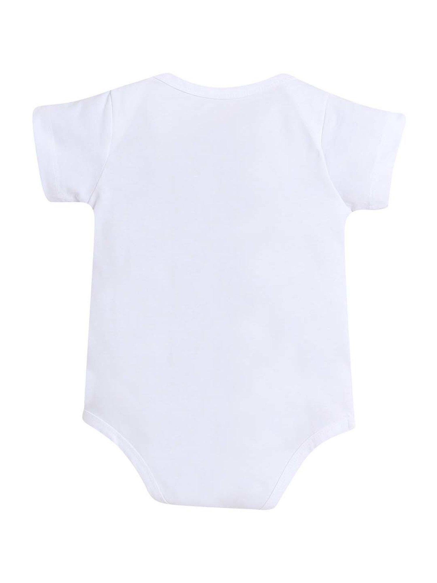 Little Angels Kids White Cotton Printed Onesie