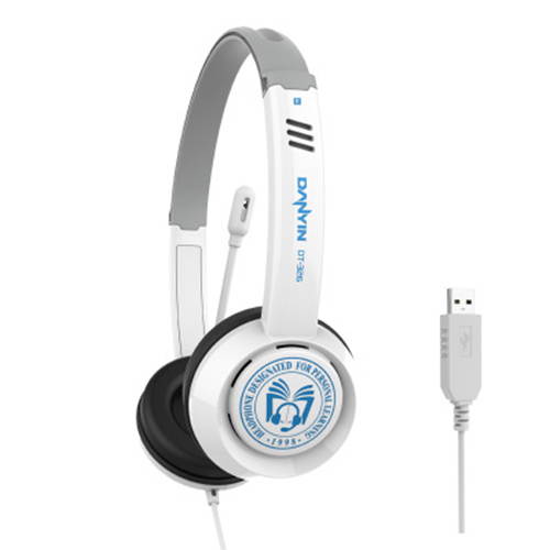 Head-mounted USB wired computer headset, with arm microphone and volume control, compatible with desktop computers, laptops, suitable for school education and online learning-Black