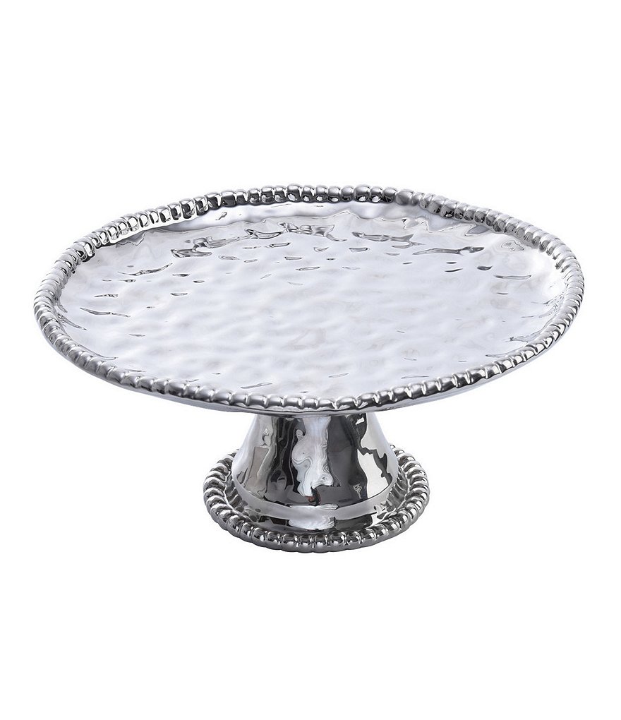 Pampa Bay Verona Porcelain Silver Round Cake Plate