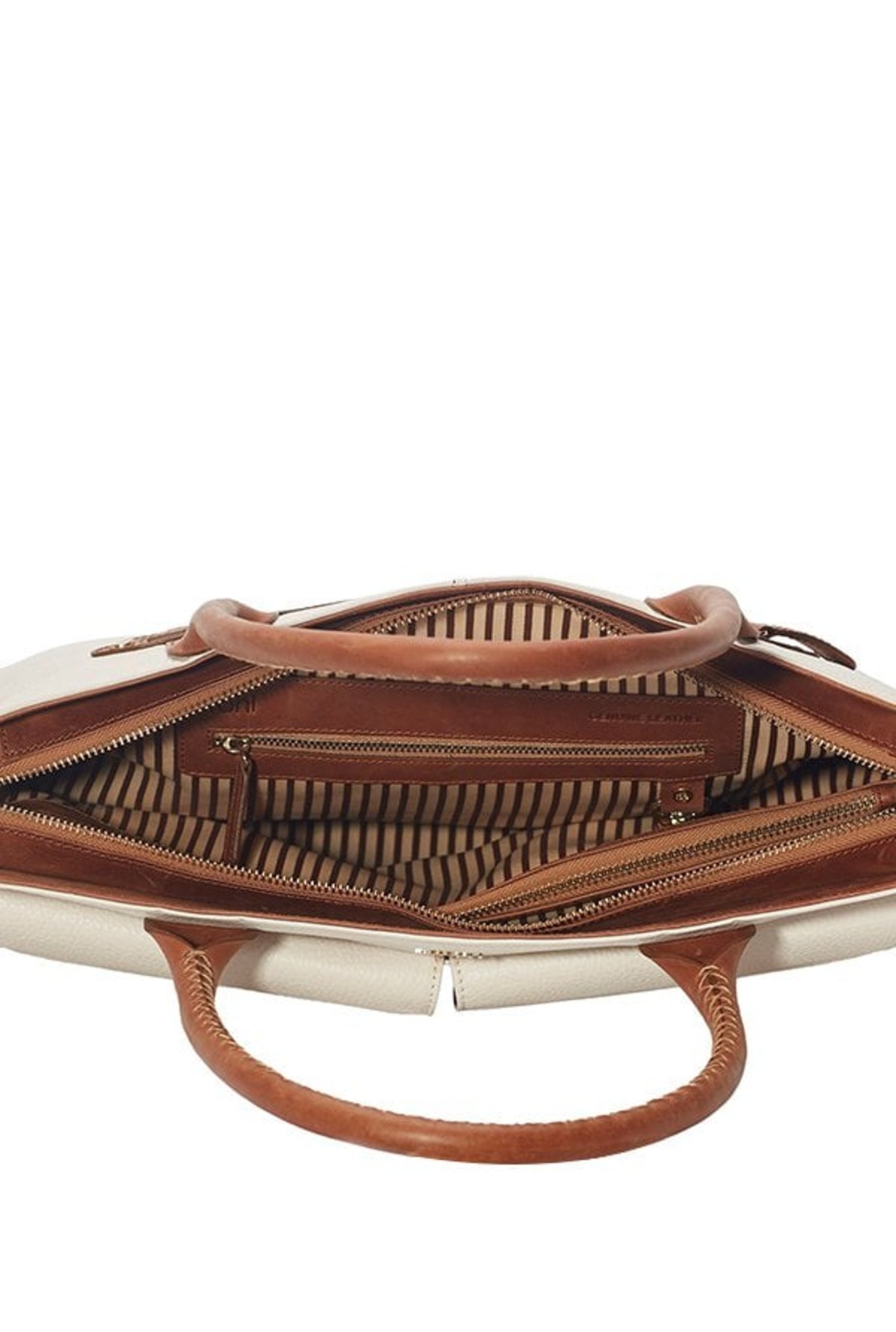 Tohl Galway Ivory White Solid Leather Handbag