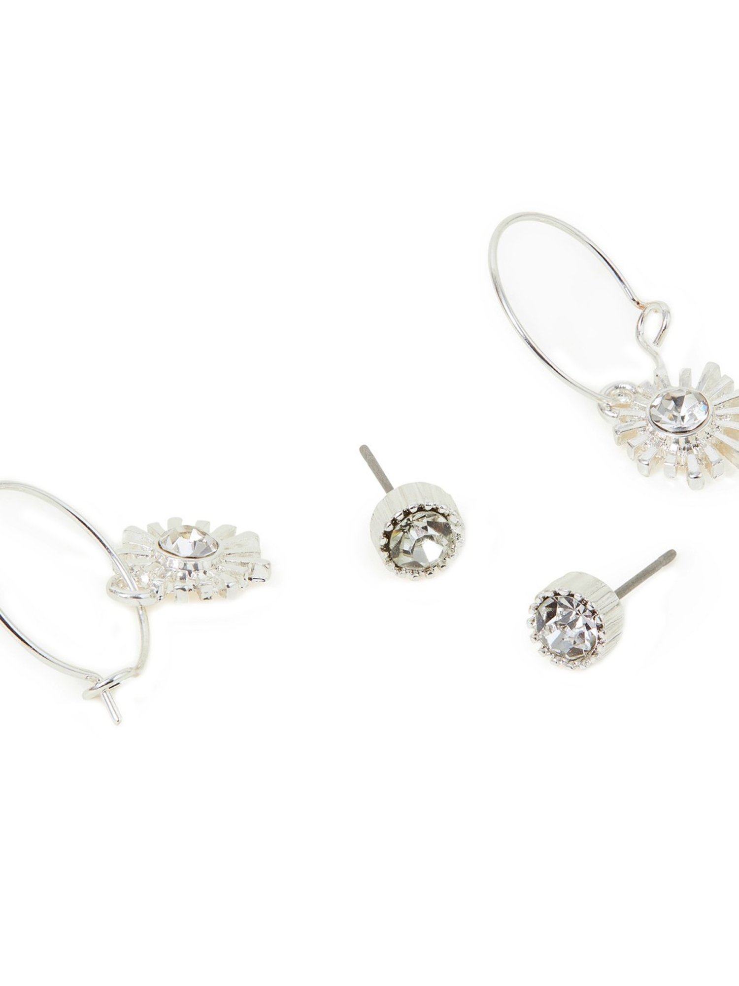 Accessorize London Starburst Hoop & Stud Earrings - Set of 2