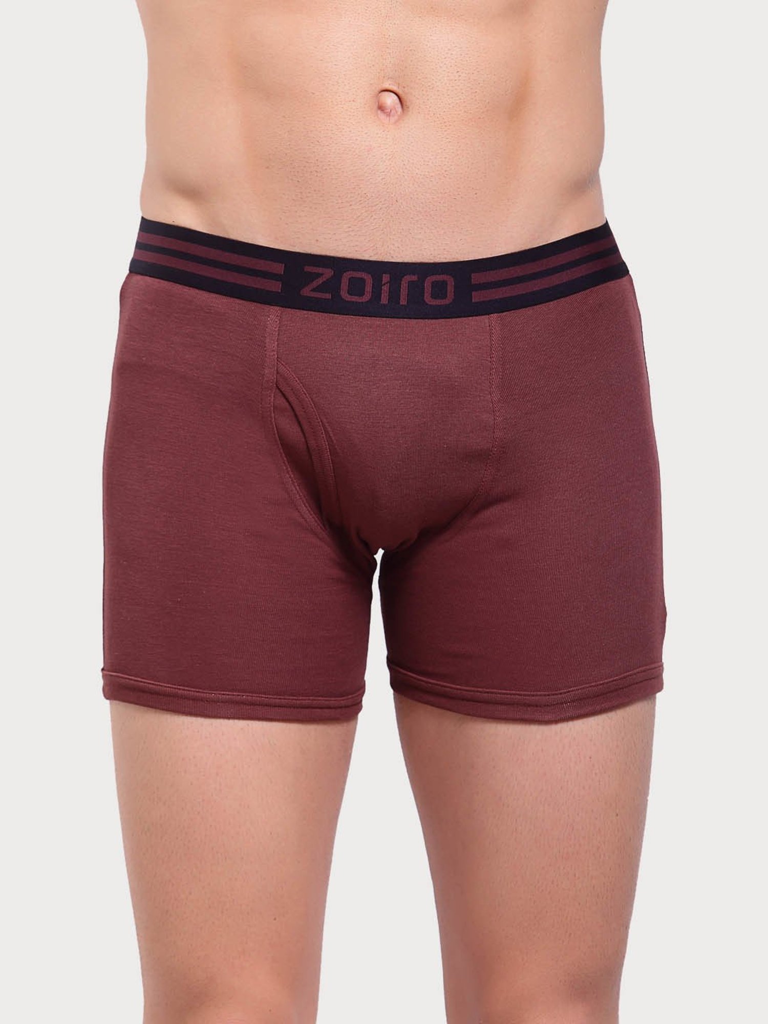 Zoiro Bitter Chocolate & Dark Blue Cotton Regular Fit Trunks - Pack Of 2