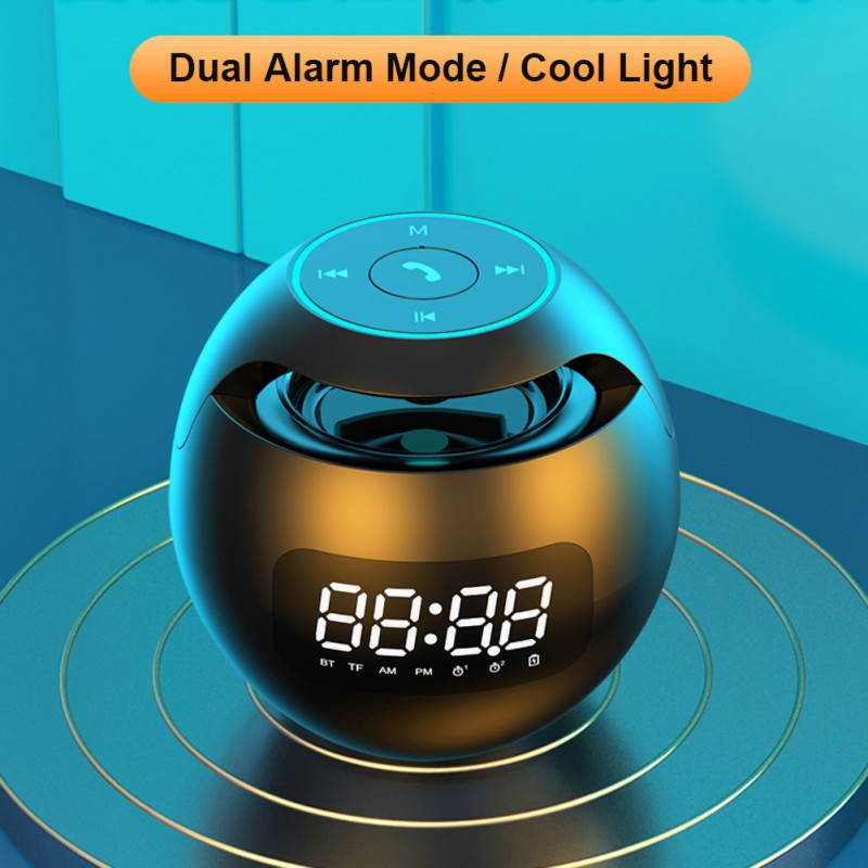 Mini Bluetooth 5.0 Speaker Wireless Bluetooth Sound Box With LED Display Alarm Clock Hifi MP3 Music Play Compatible With TF Card