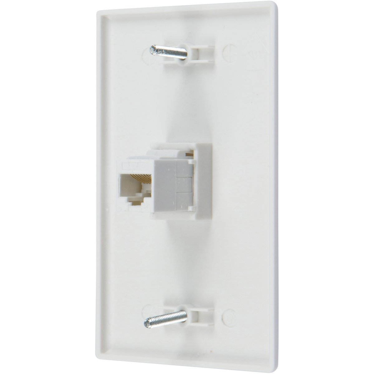 Buyer's Point 1 Port Cat6 Wall Plate, Female-Female  with Single Gang Low Voltage Mounting Bracket Device 1 Port White