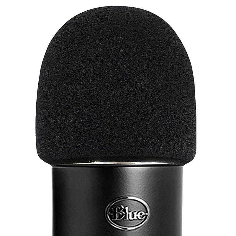Foam Microphone Windscreen  Quality Sponge Mic Cover as a pop filter for Blue Yeti Yeti Pro Condenser MicrophonesBlack