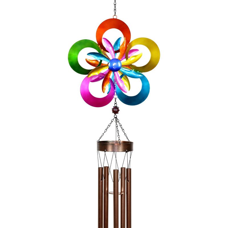 29.13" Metal Solar Double Hydrangea Stake Purple - Exhart