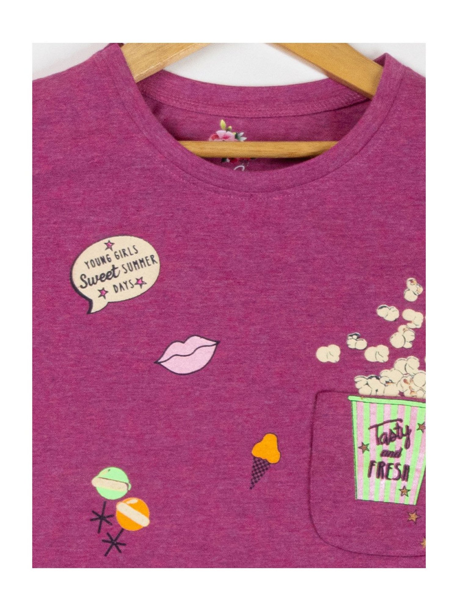 NINS MODA Kids Magenta Printed Top